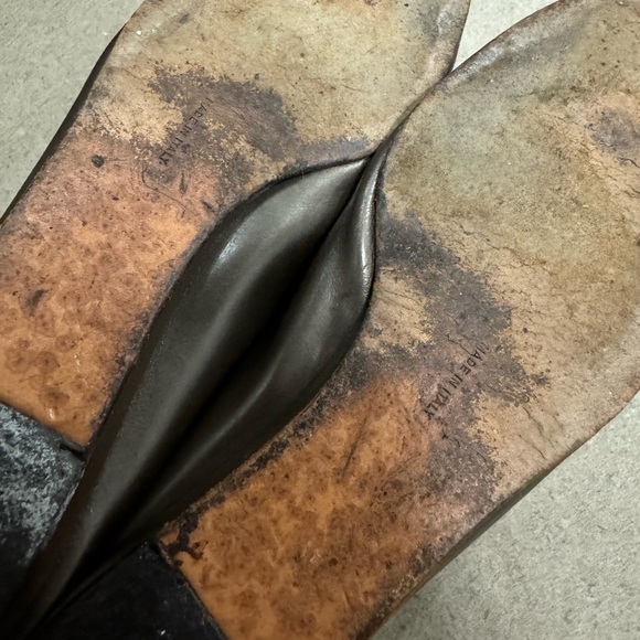 Salvatore Ferragamo Metallic Brown Leather Flats - Picture 8 of 10